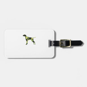 German Shorthair Pointer _ Dog Camouflage Silhouet Luggage Tag