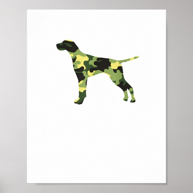 German Shorthair Pointer _ Dog Camouflage Silhouet Poster (Front)