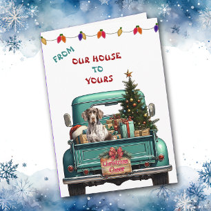 German Shorthair Pointer Farm Truck Christmas Card