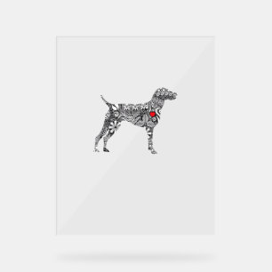 German Shorthair Pointer I GSP Dog Mum I Love Hear Acrylic Sign