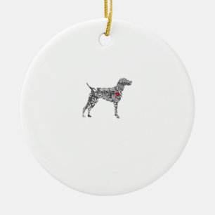 German Shorthair Pointer I GSP Dog Mum I Love Hear Ceramic Tree Decoration