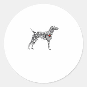 German Shorthair Pointer I GSP Dog Mum I Love Hear Classic Round Sticker