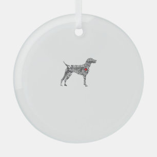German Shorthair Pointer I GSP Dog Mum I Love Hear Glass Tree Decoration