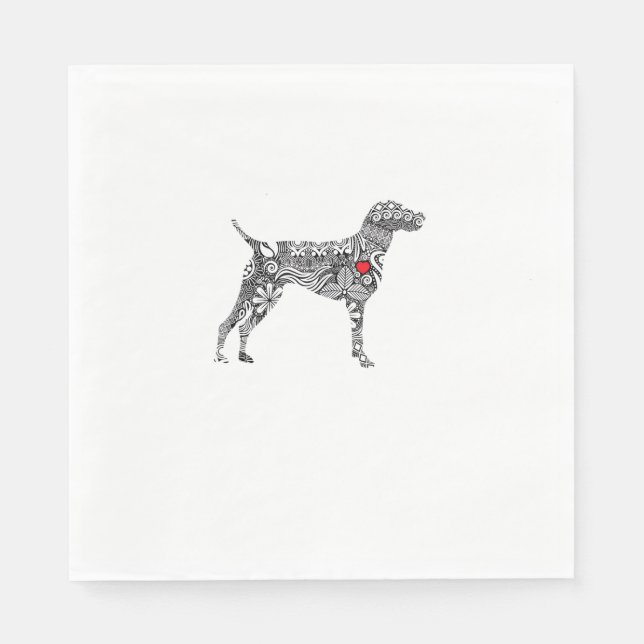 German Shorthair Pointer I GSP Dog Mum I Love Hear Napkin (Front)