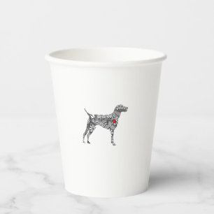 German Shorthair Pointer I GSP Dog Mum I Love Hear Paper Cups