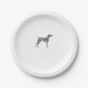 German Shorthair Pointer I GSP Dog Mum I Love Hear Paper Plate