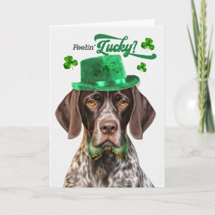 German Shorthair Pointer Lucky St Patrick's Day Holiday Card