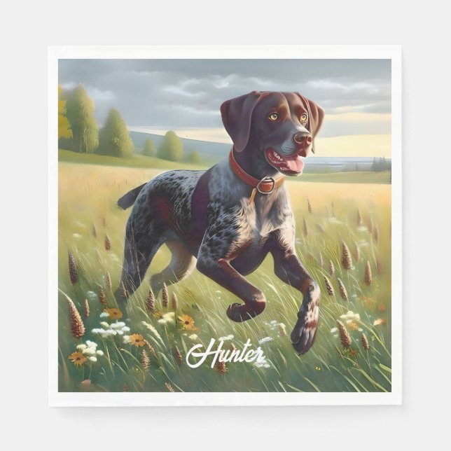 German Shorthair Pointer Running Napkin (Front)