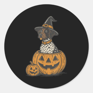 German Shorthaired Inter Halloween Gsp Dog Mom Dog Classic Round Sticker