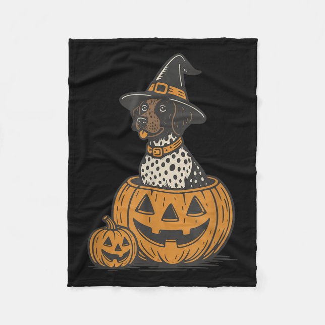 German Shorthaired Inter Halloween Gsp Dog Mum Dog Fleece Blanket (Front)