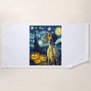 German Shorthaired Pointer 1 Cute Dog Halloween Ja Beach Towel
