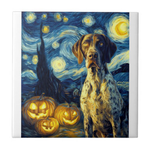 German Shorthaired Pointer 1 Cute Dog Halloween Ja Tile