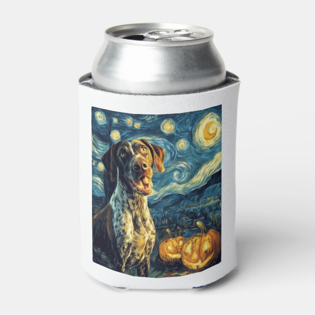 German Shorthaired Pointer 2 Cute Dog Halloween Ja Can Cooler (Can Front)