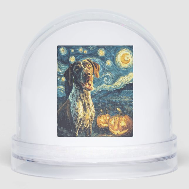 German Shorthaired Pointer 2 Cute Dog Halloween Ja Snowglobe (Front)