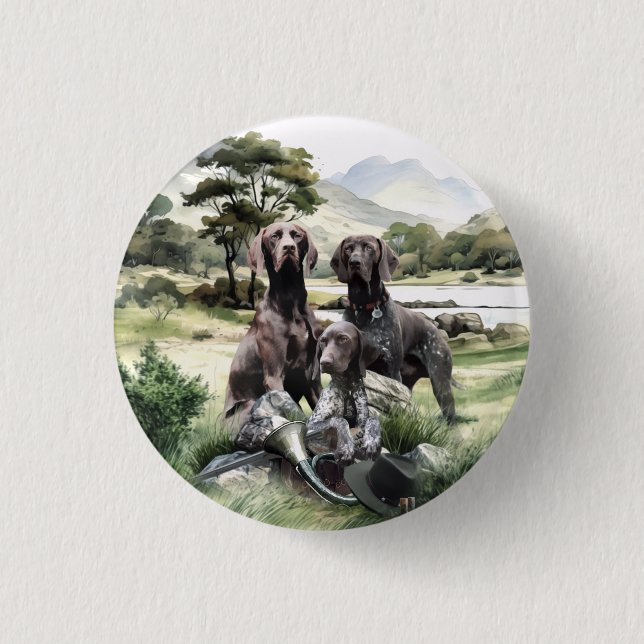 German Shorthaired Pointer  3 Cm Round Badge (Front)