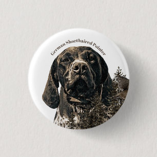German Shorthaired Pointer  3 Cm Round Badge