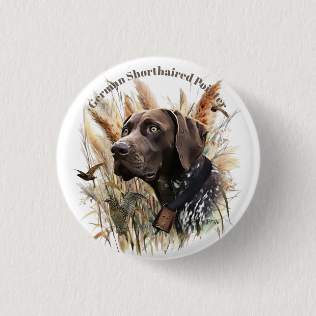 German Shorthaired Pointer  3 Cm Round Badge (Front)