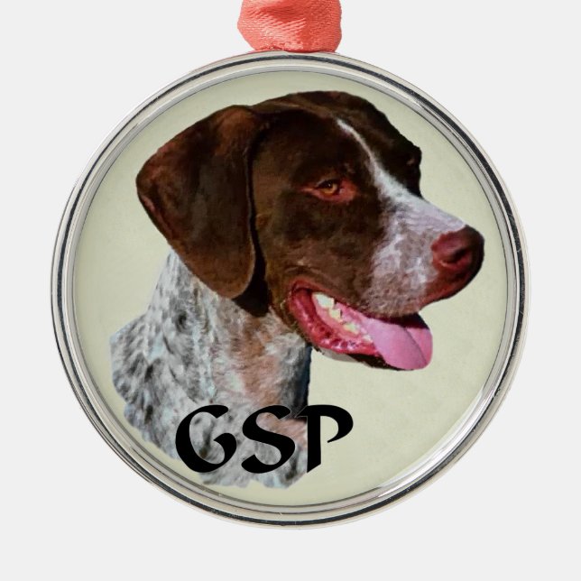 German Shorthaired Pointer Art Metal Tree Decoration (Front)