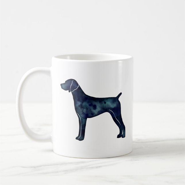 German Shorthaired Pointer Black watercolor Coffee Mug (Left)