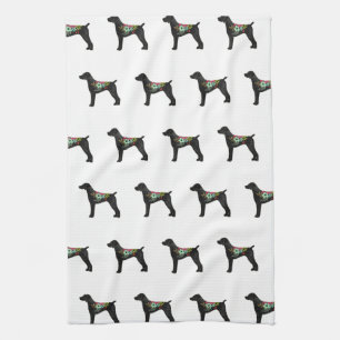 German Shorthaired Pointer Boho Silhouette Tea Towel