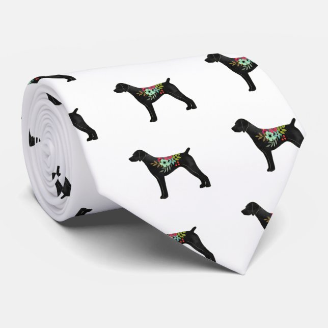 German Shorthaired Pointer Boho Silhouette Tie (Rolled)