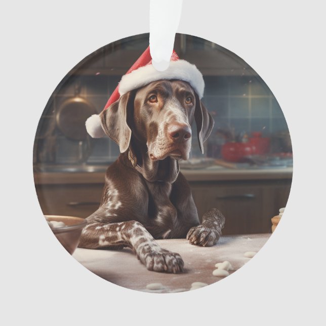 German Shorthaired Pointer Christmas Cookies Ornament (Front)