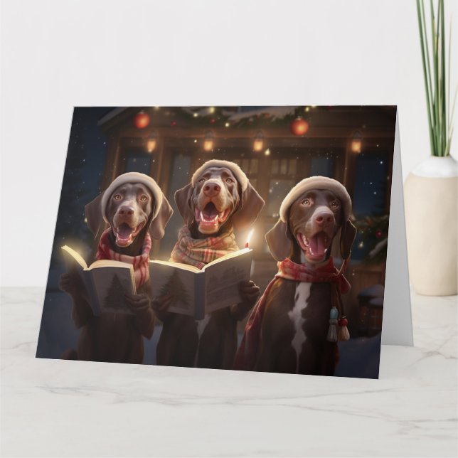 German Shorthaired Pointer Christmas Fun Holiday Card (Front)