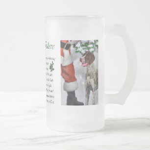 German Shorthaired Pointer Christmas Gifts Frosted Glass Beer Mug