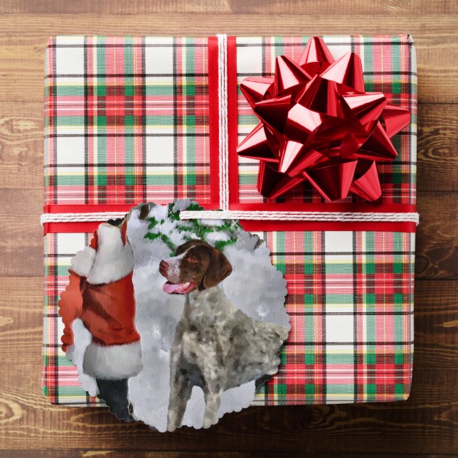 German Shorthaired Pointer Christmas Gifts Tree Decoration Card (Insitu (Gift))