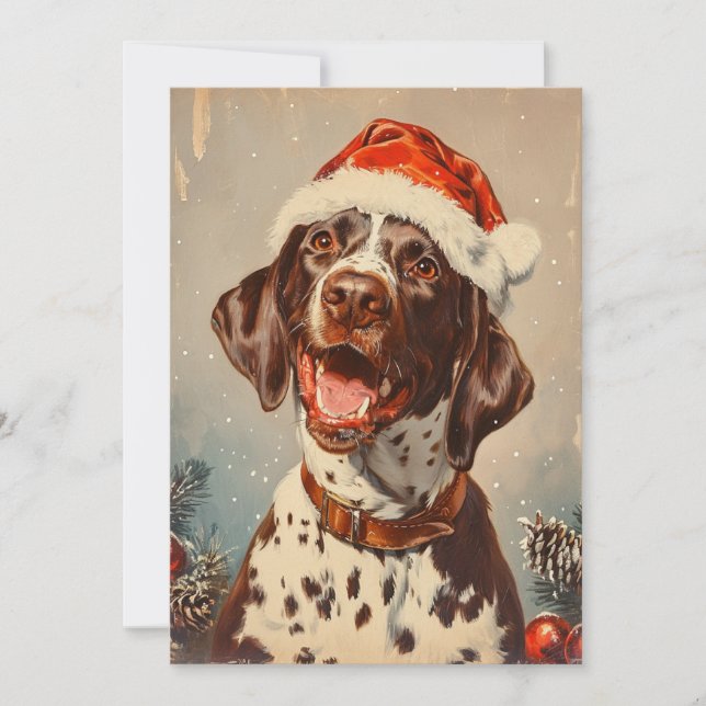 German Shorthaired Pointer Christmas Holiday Card (Front)