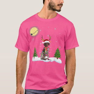 German Shorthaired Pointer Christmas Lights Santa T-Shirt