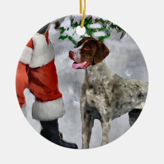 German Shorthaired Pointer Christmas Ornament (Front)