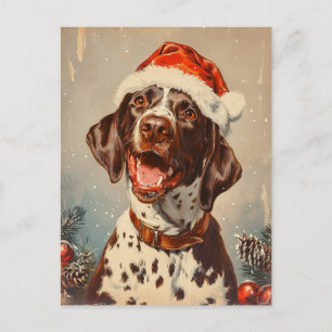 German Shorthaired Pointer Christmas Postcard