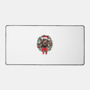 German Shorthaired Pointer Christmas Wreath Decora Desk Mat