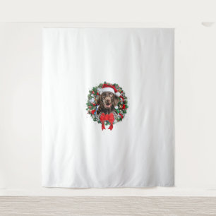 German Shorthaired Pointer Christmas Wreath Decora Tapestry