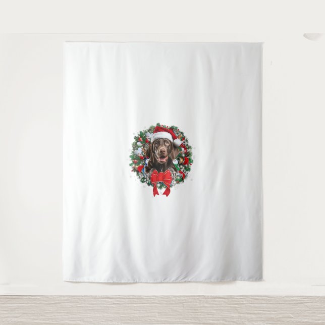 German Shorthaired Pointer Christmas Wreath Decora Tapestry (Front)