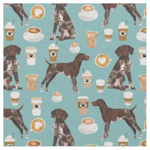 German Shorthaired Pointer coffee dog Fabric