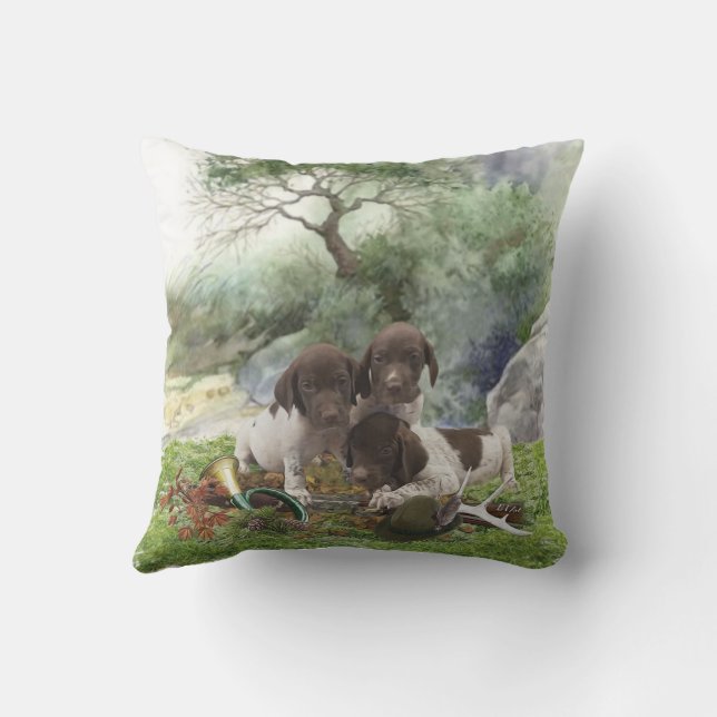 German Shorthaired Pointer cute  puppies       Cushion (Back)