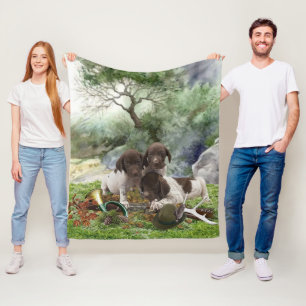 German Shorthaired Pointer cute  puppies      Fleece Blanket