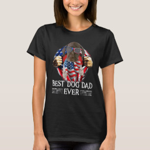 German Shorthaired Pointer Dad American Flag 4th O T-Shirt