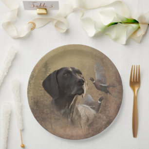 German Shorthaired Pointer ,Deutsch Kurzhaar  Pape Paper Plate