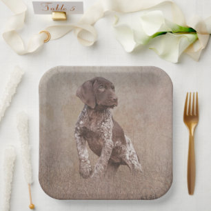 German Shorthaired Pointer ,Deutsch Kurzhaar  Pape Paper Plate
