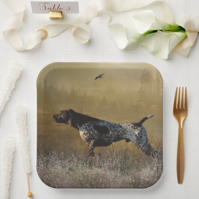 German Shorthaired Pointer ,Deutsch Kurzhaar  Paper Plate (Wedding)
