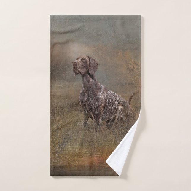 German Shorthaired Pointer ,Deutsch Kurzhaar Tapes Bath Towel Set (Hand Towel)