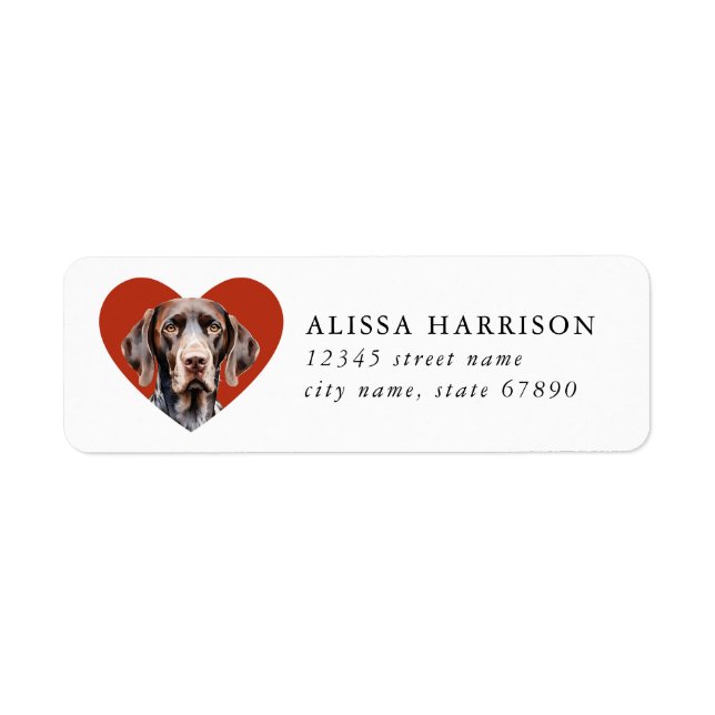 German Shorthaired Pointer Dog Address Labels (Front)