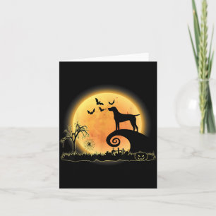 German Shorthaired Pointer Dog And Moon Funny Card