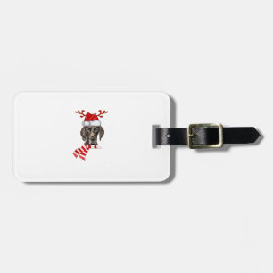 German Shorthaired Pointer Dog Antlers Santa Chris Luggage Tag