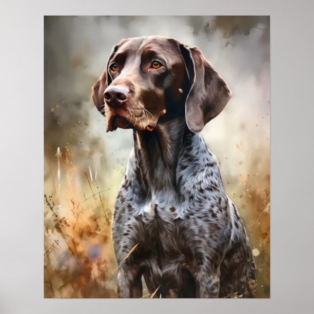 German Shorthaired Pointer Dog Art Print Poster (Front)