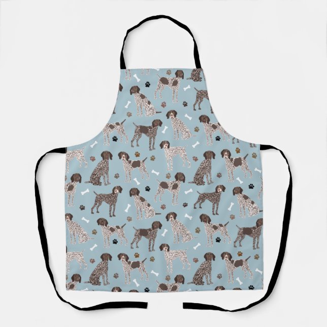 German Shorthaired Pointer Dog Bone and Paw Print  Apron (Front)