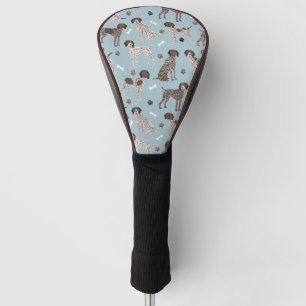 German Shorthaired Pointer Dog Bone and Paw Print Golf Head Cover